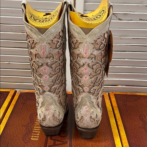 Women’s Corral Cowgirl Boot- Pink Glitter Wedding - Picture 3 of 4